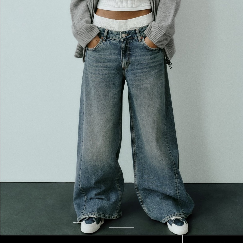 Zara super wide leg TRF boxer jeans